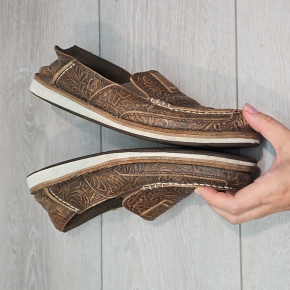 Ariat Womens Leather Cruiser boat  Western Cowboy Loafer Slip on shoes sz 10 - Picture 10 of 12